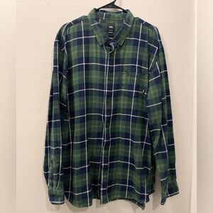 Vans Men's Plaid Button Down Long-Sleeve Shirt